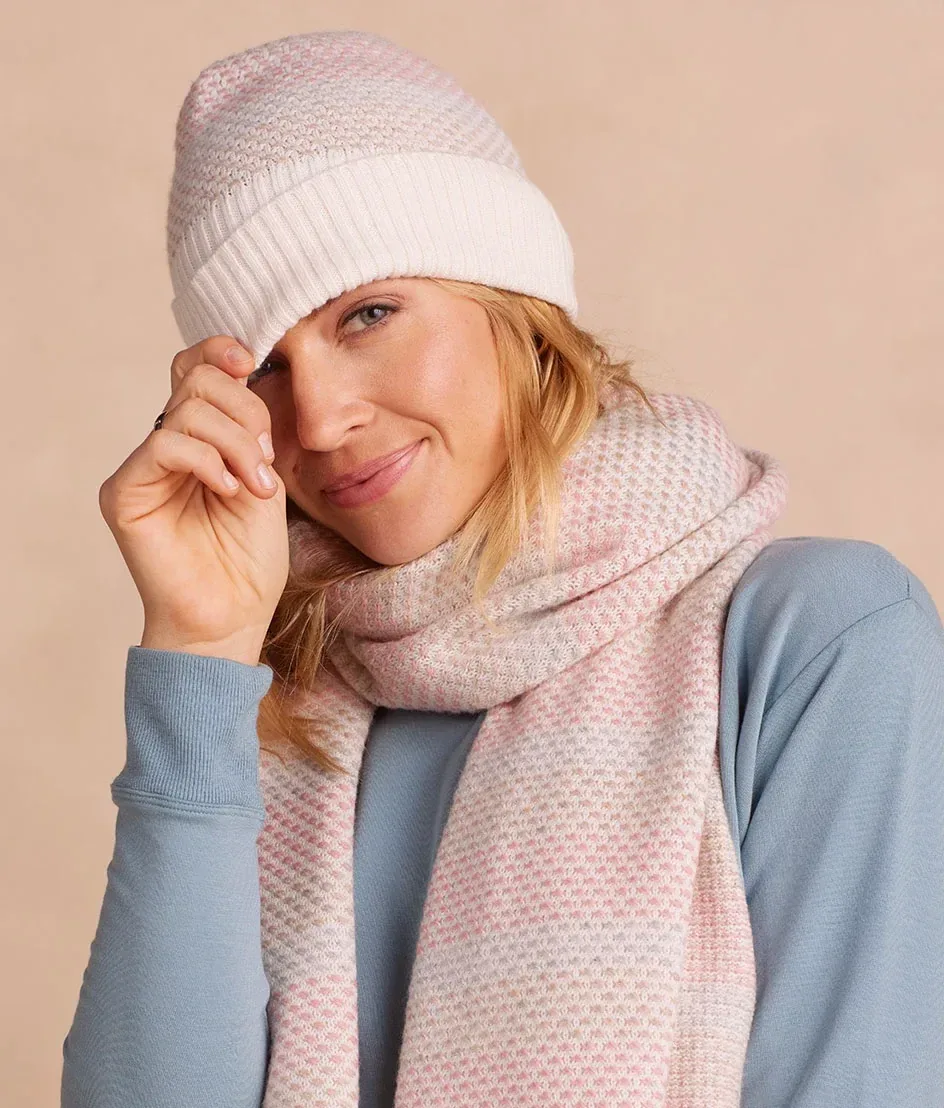 The Coziest Cashmere Blend Soft Stripe Hat – Pastel Soft Stripe