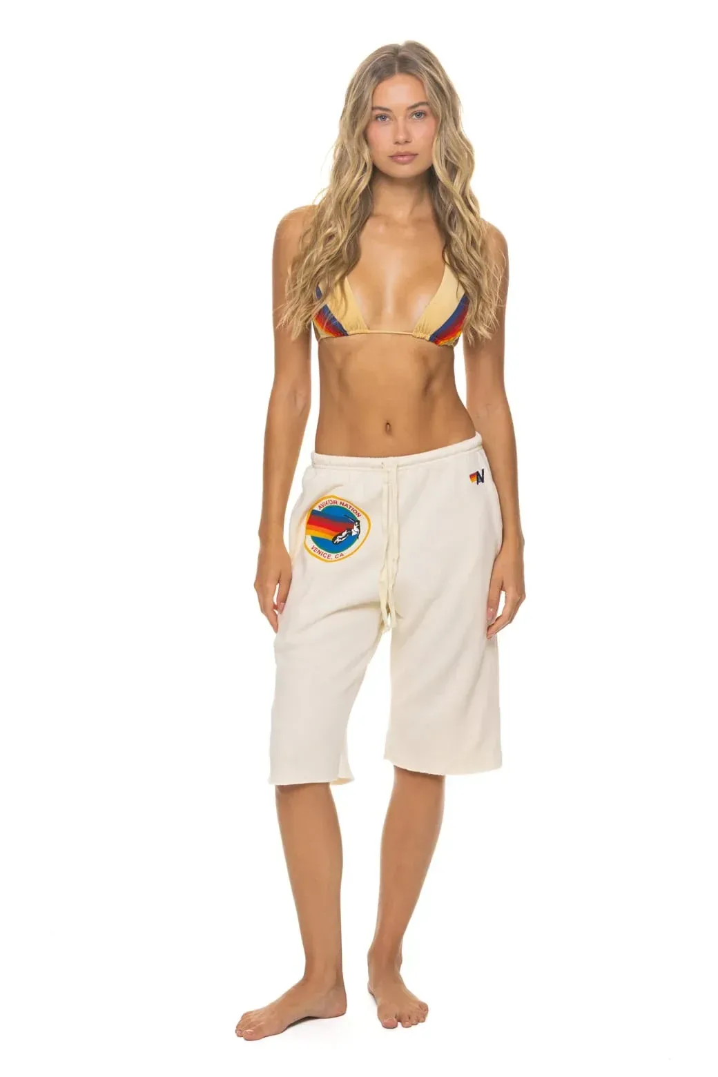 AVIATOR NATION Venice Sweatshorts – Vintage White