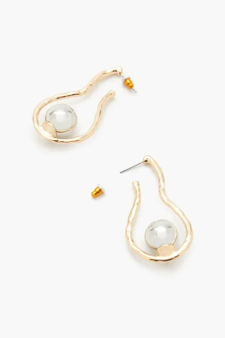 Faux Pearl Geo Drop Earrings