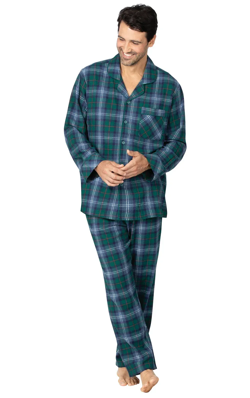 Heritage Plaid Button-Front Matching Daddy & Me Pajamas