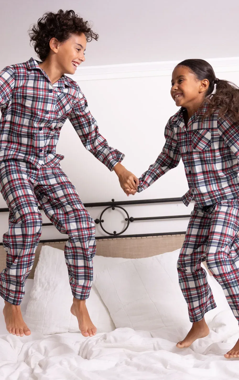 Farrell Plaid Unisex Kids Button-Front Pajamas – Dad and Me