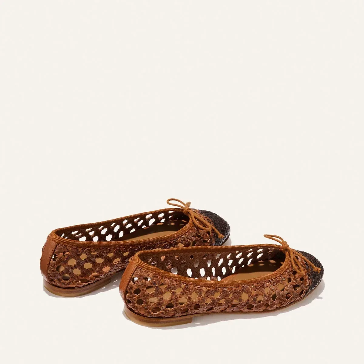 The Demi – Saddle and Espresso Woven Leather
