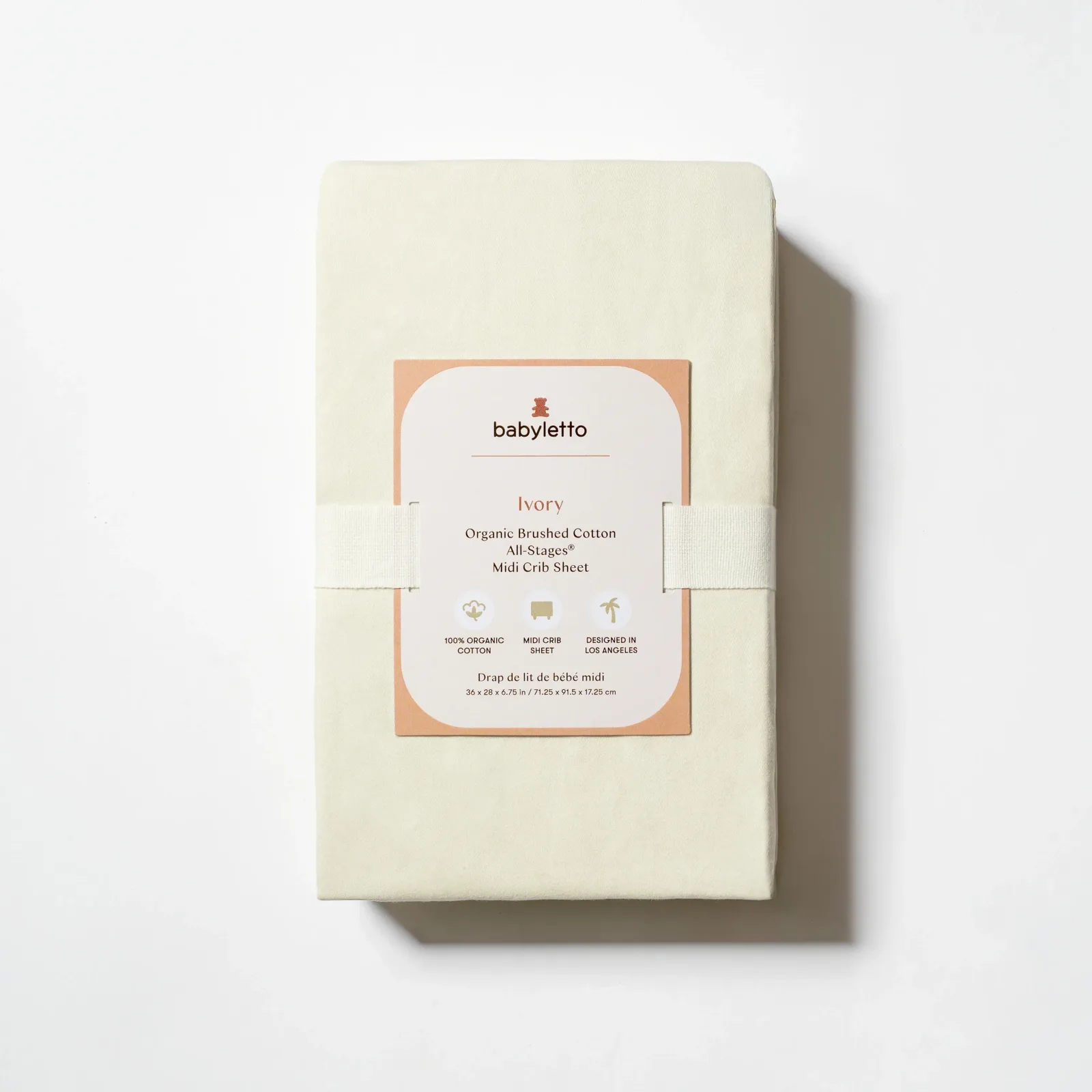 All-Stages Midi Crib Sheet in GOTS Certified Organic Brushed Cotton