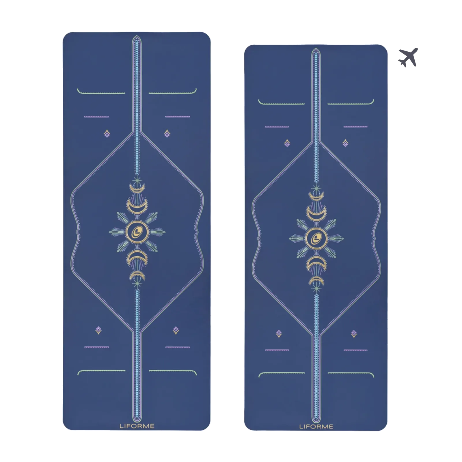 Liforme Cosmic Moon Yoga Mat & Travel Mat Bundle