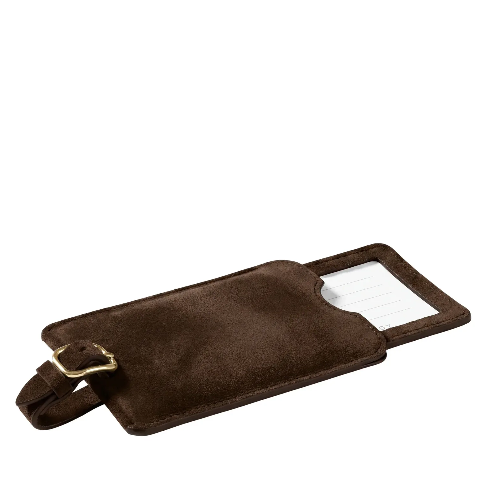 Deluxe Luggage Tag Tobacco Suede