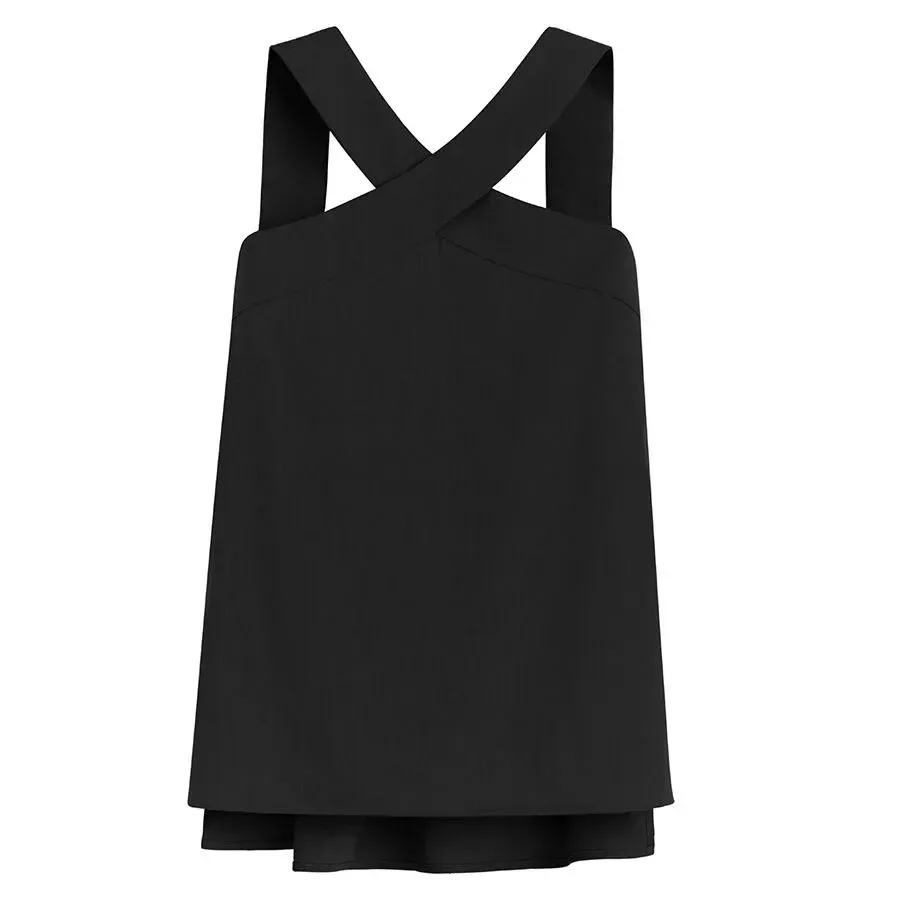 Linen Cross Front Top