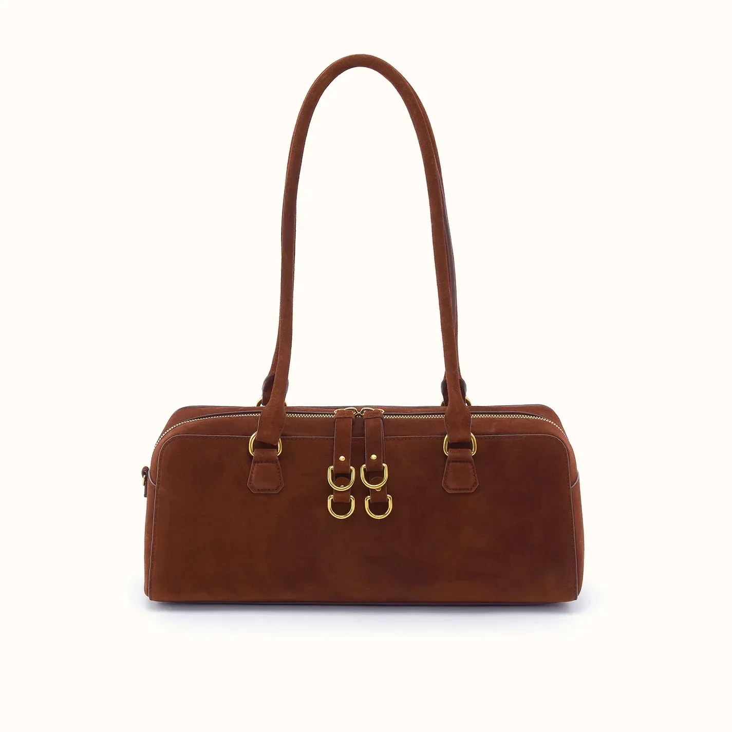 Sadie Satchel In Suede Leather – Chocolate