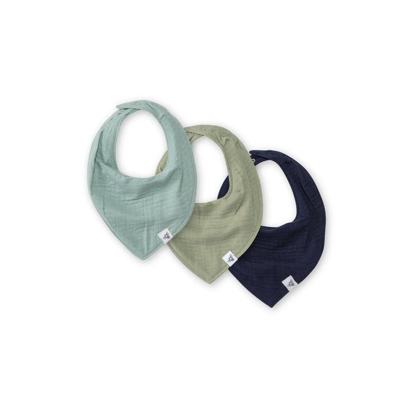 Sea Foam Organic Baby Bandana Bibs Pack of 3