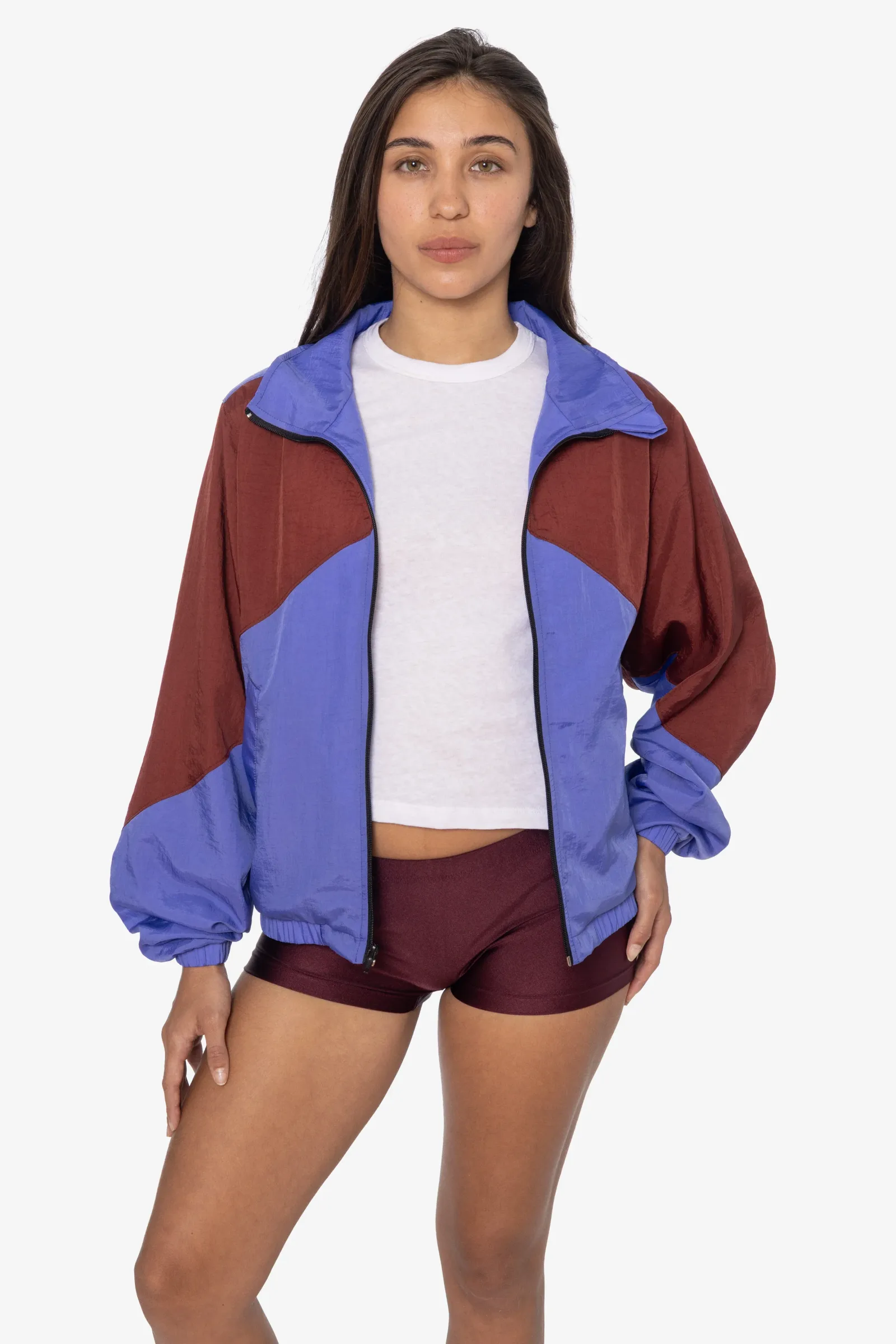 RNF555C – Nylon Crinkle Zip-Up Colorblock Windbreaker