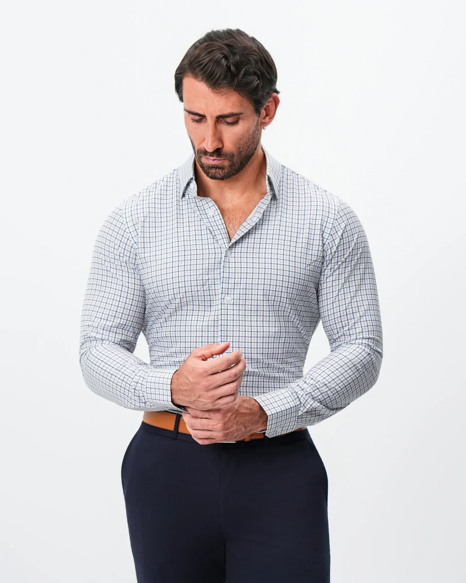 "The Winslow" Navy & Brown Check