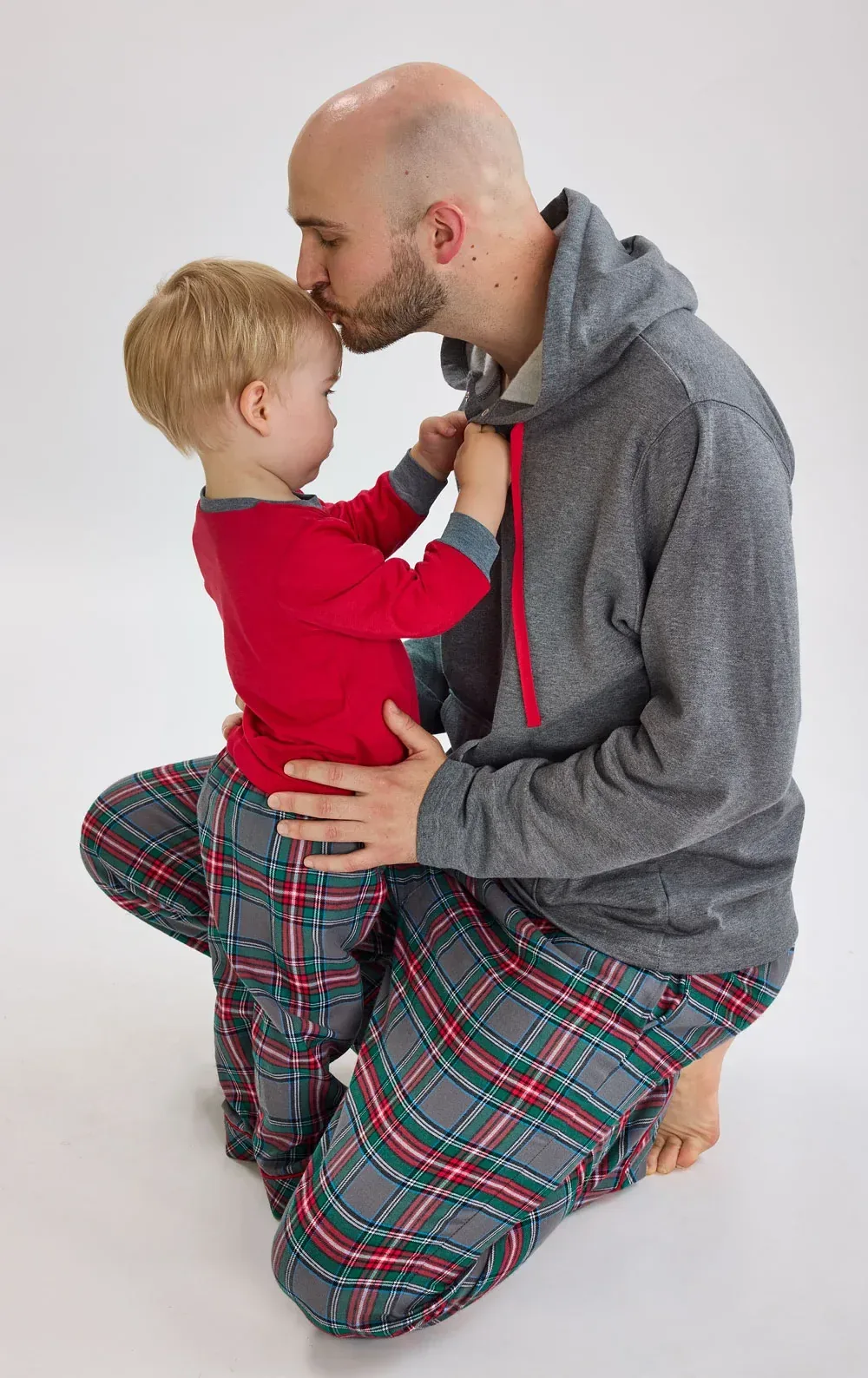 Gray Plaid Matching Daddy & Me Pajamas