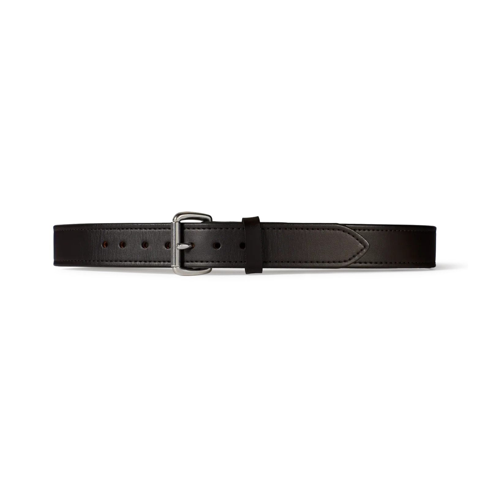 1.5" Double Bridle Leather Belt – Brown Leather/Stainless Steel