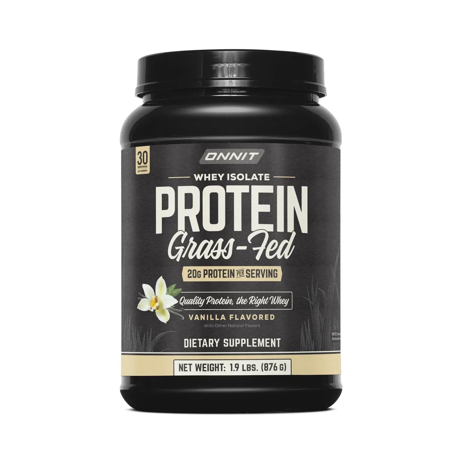 Grass Fed Whey Isolate Protein – Vanilla (30 Serving Tub)