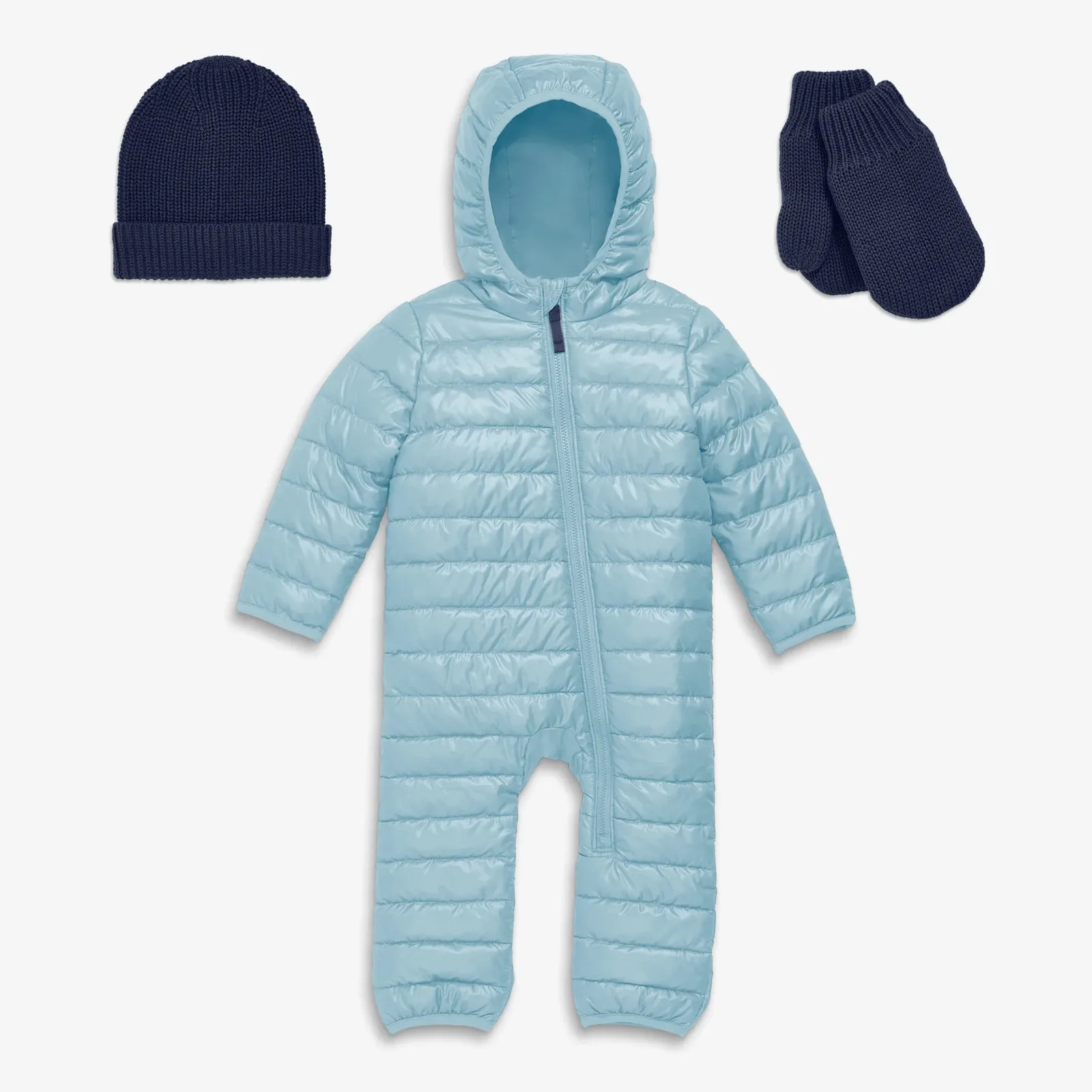Baby lightweight puffer suit & accessory gift set
