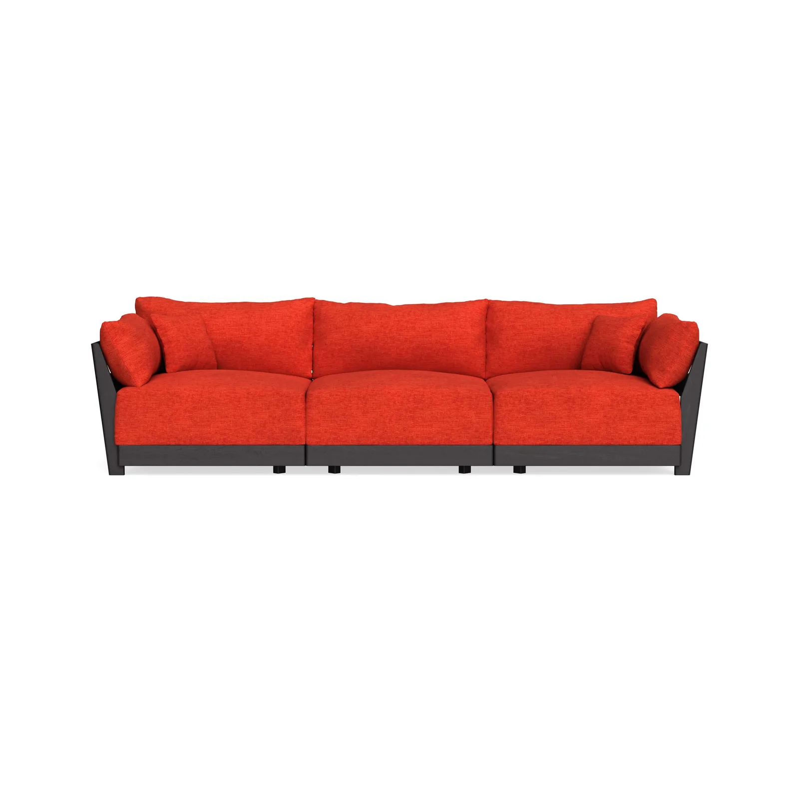 Modular Bondi Black 3-Seater Sofa in Poppy Orange – Classic Blend