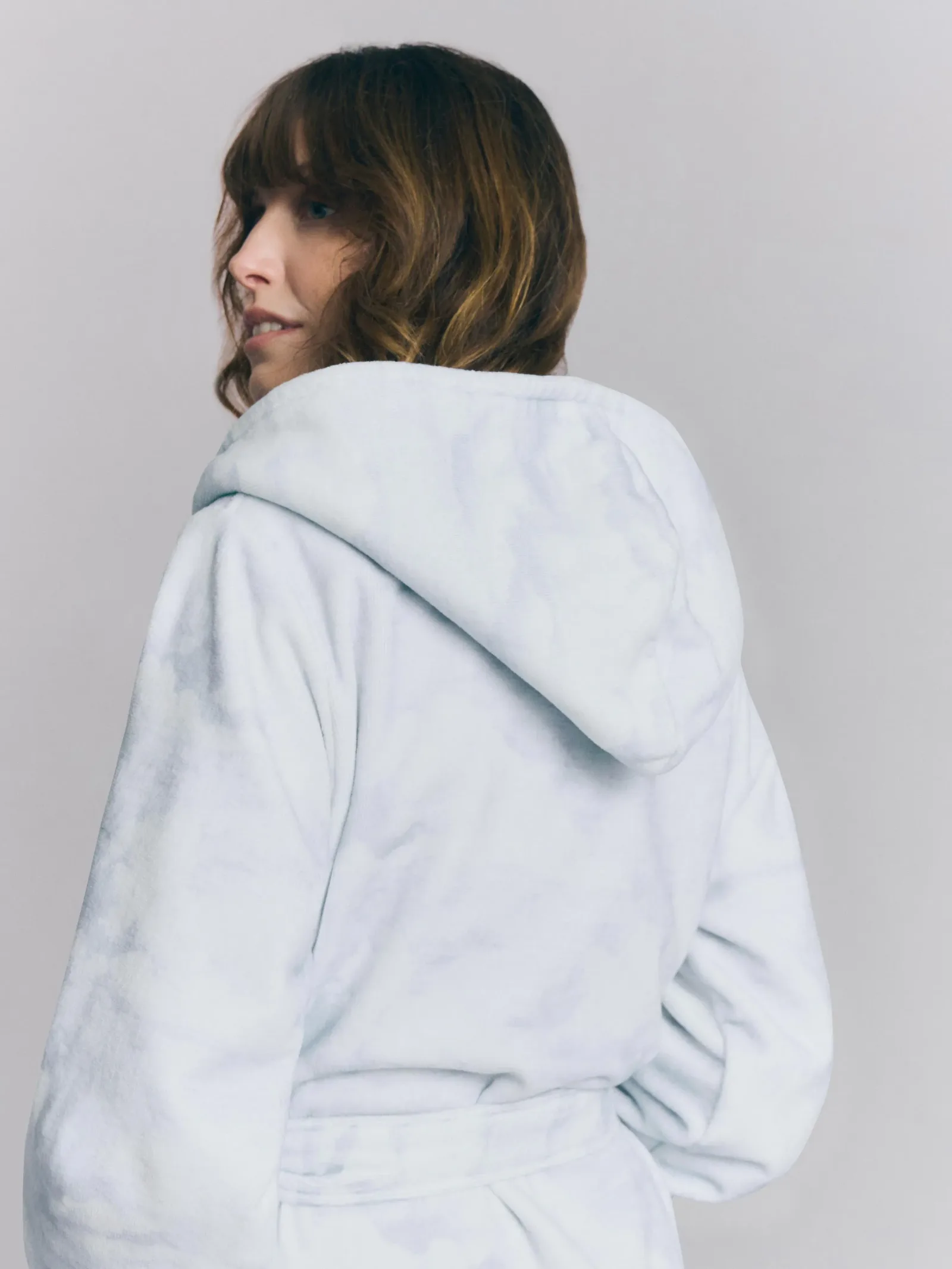 Sky Blue Cloud Print Robe