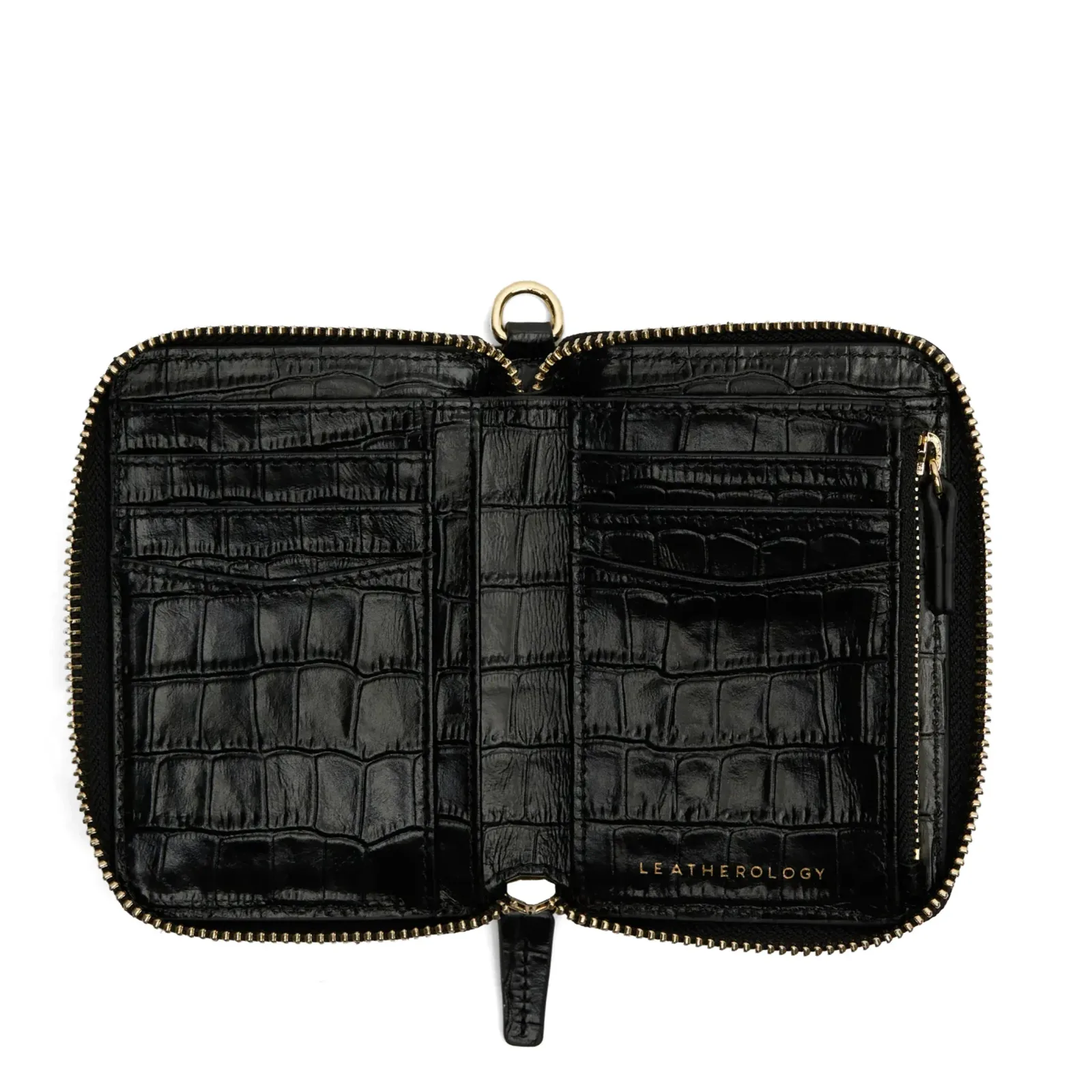 Klyde Compact Wallet Black Croc