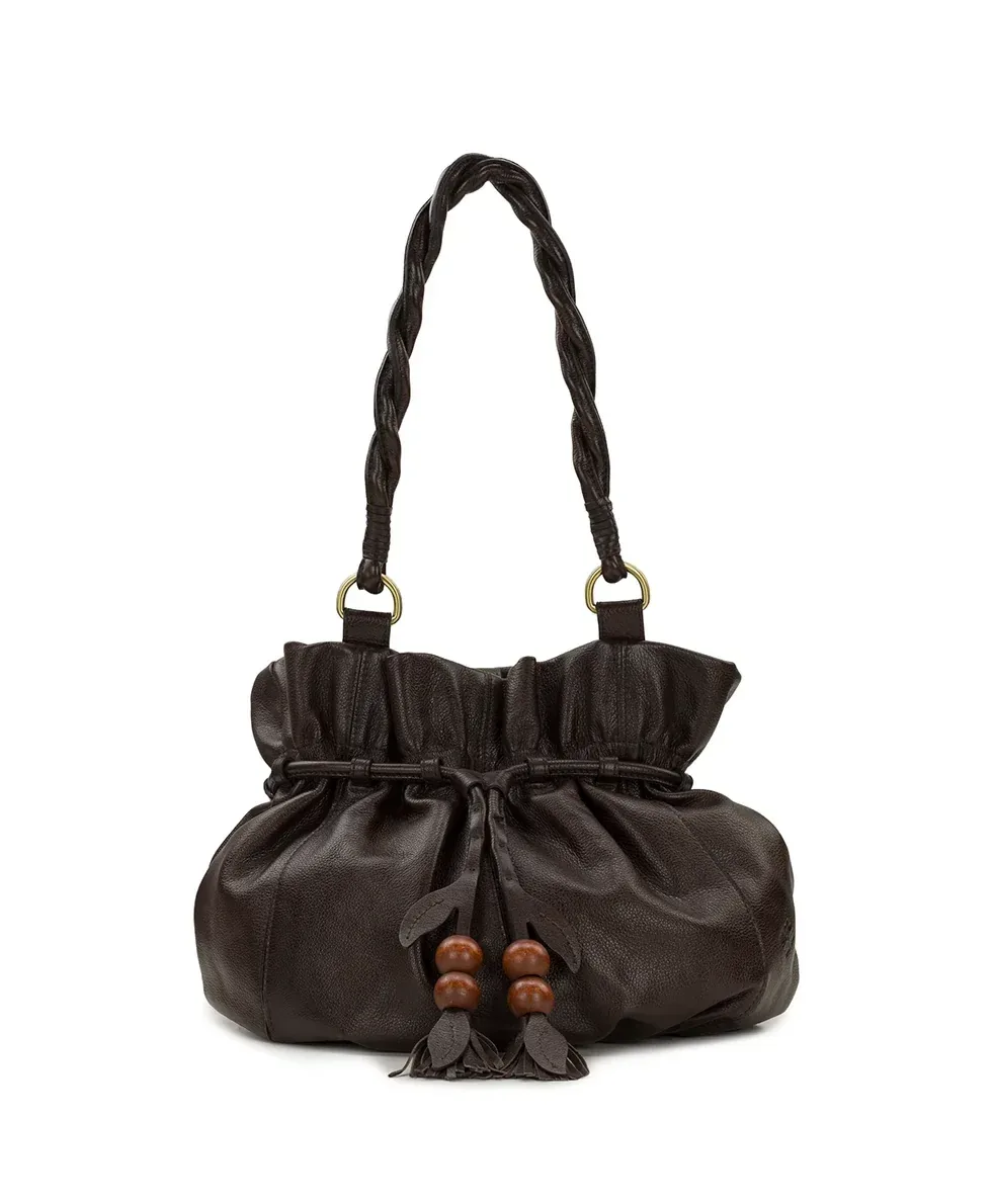 Freja Drawstring – Rugged Natural Grain – Chocolate