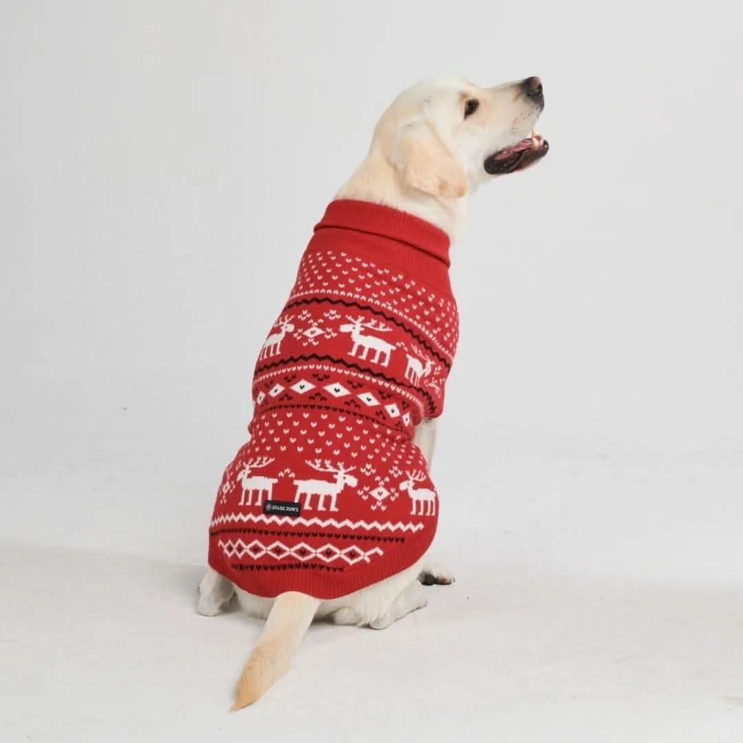 Knit Christmas Dog Sweater – Dasher Red