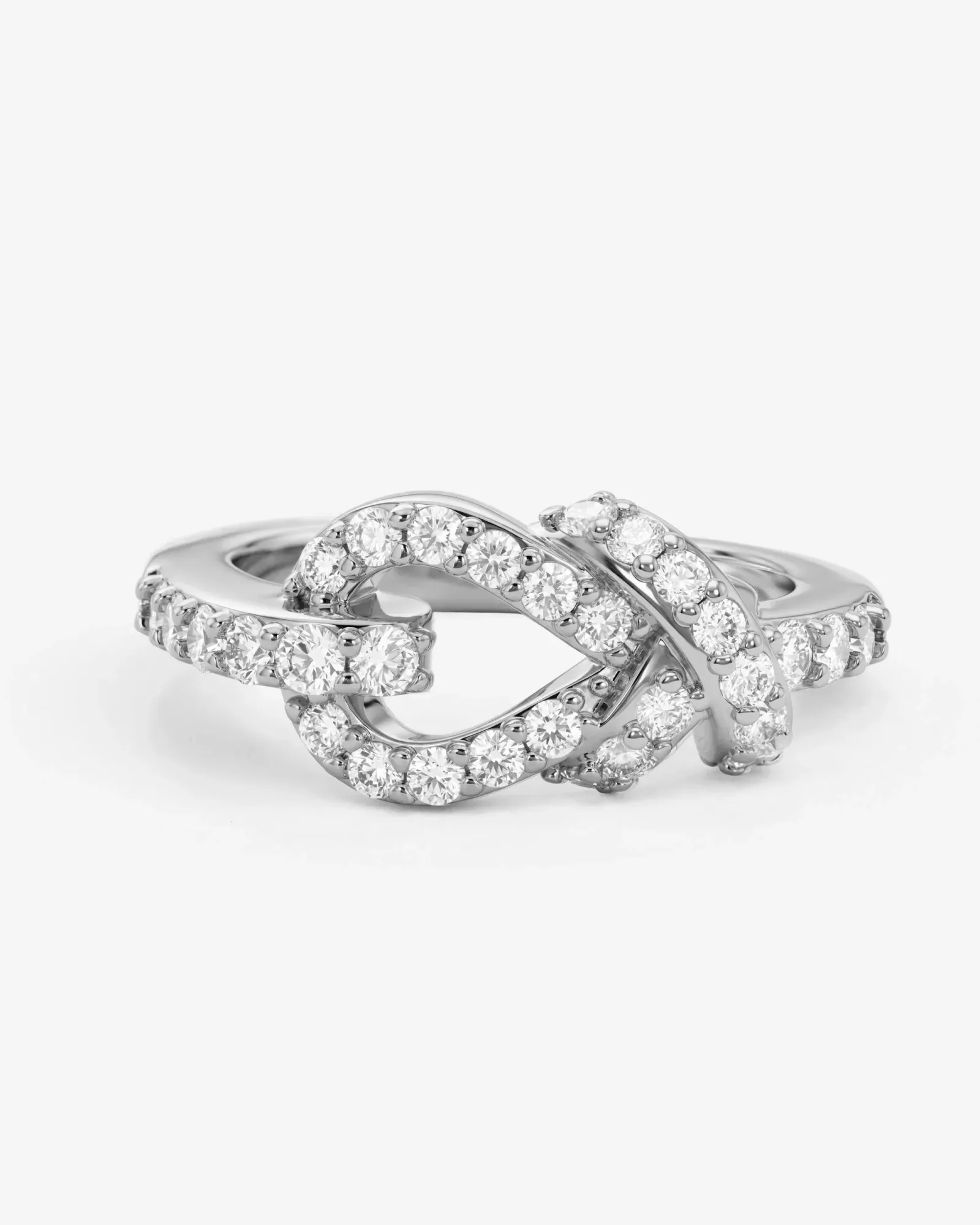 Knot Ring – Silver|White Diamondettes