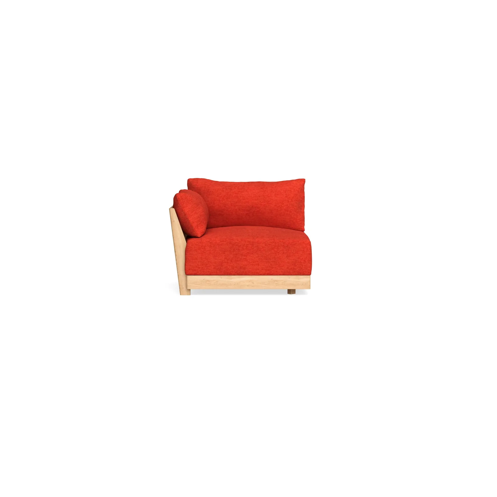 Modular Bondi Latte End Chair in Poppy Orange – Memory Foam Blend