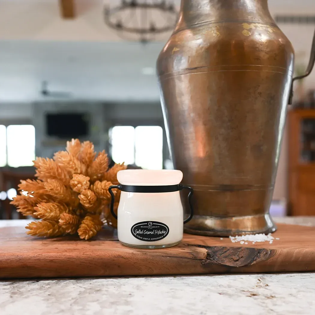 Salted Caramel Pistachio Candle – 5 oz Cream Jar