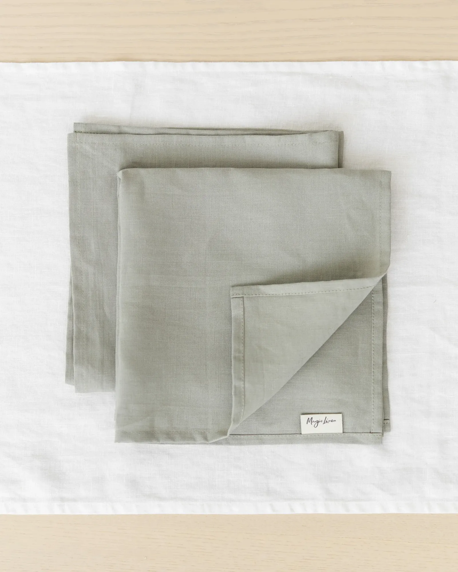 Calm Sage linen napkin set of 2