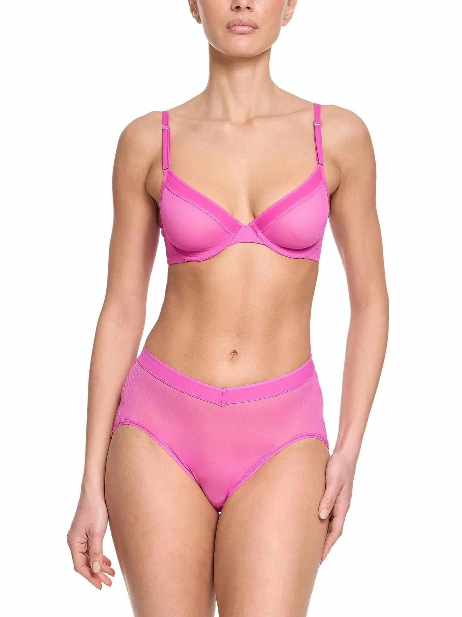 Unlined Mesh Underwire Bra Berry Burst Pink Sale