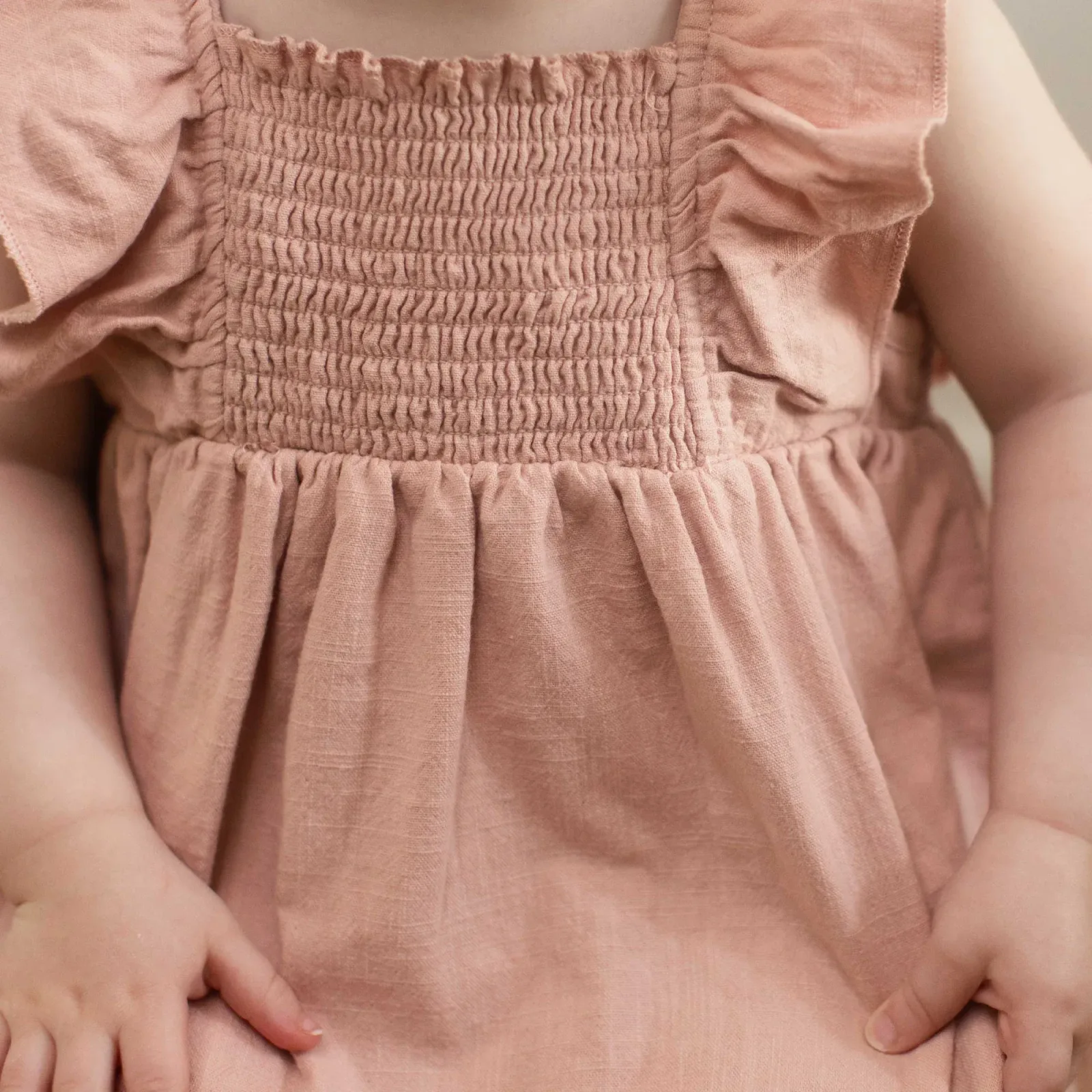 Check Gauze Organic Pink Dress