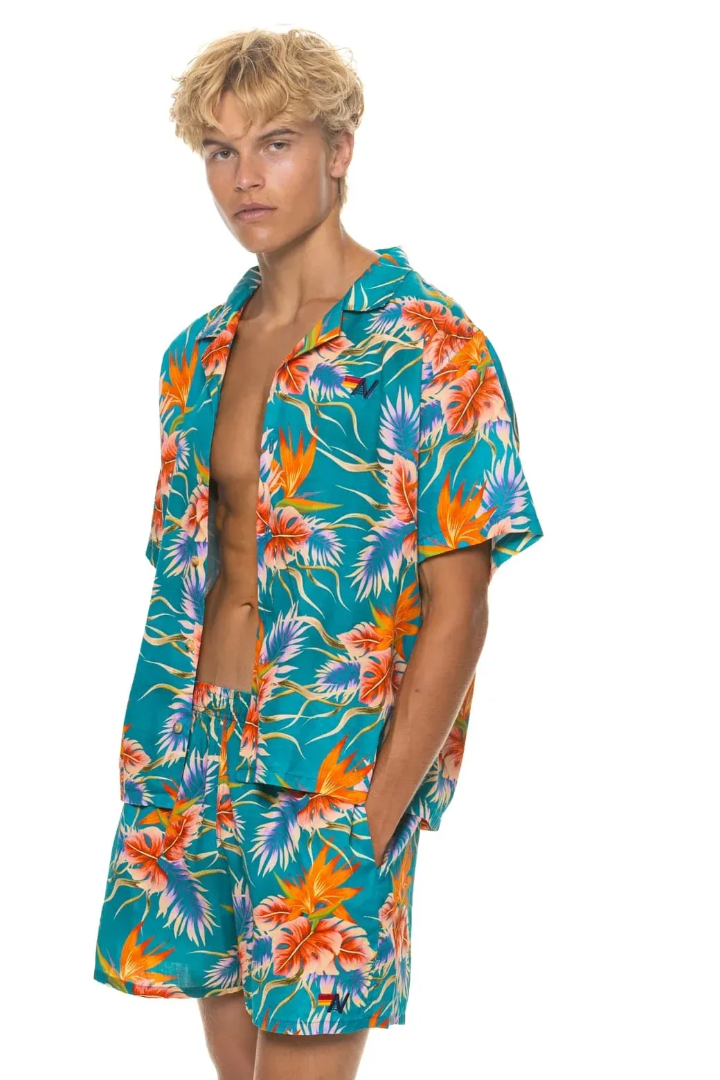 Men's Cotton Luxe Poplin Relaxed Short – Blue // Hawaii