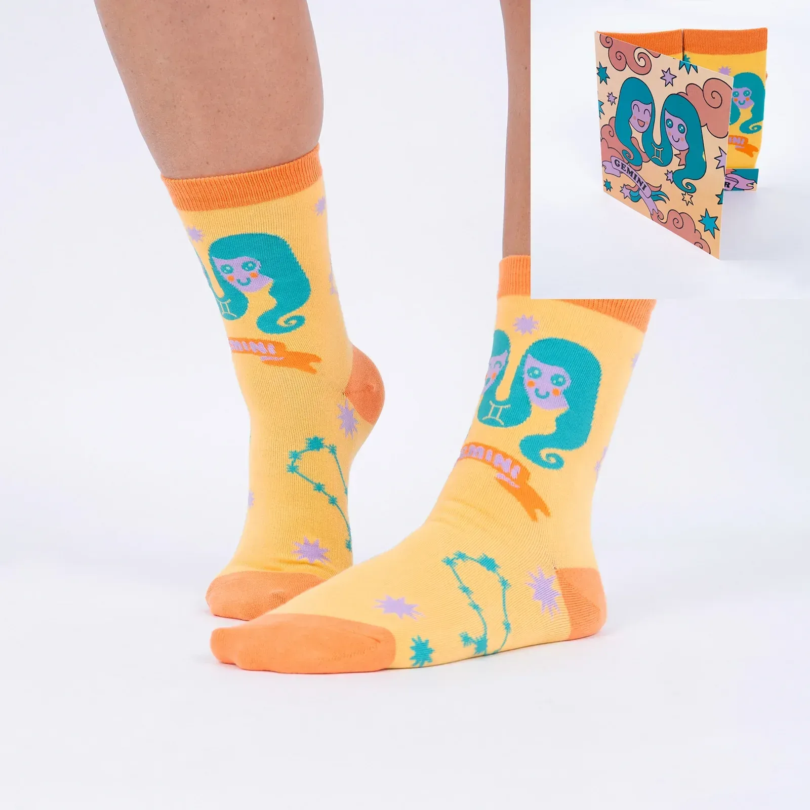 Gemini Greeting Card with Socks