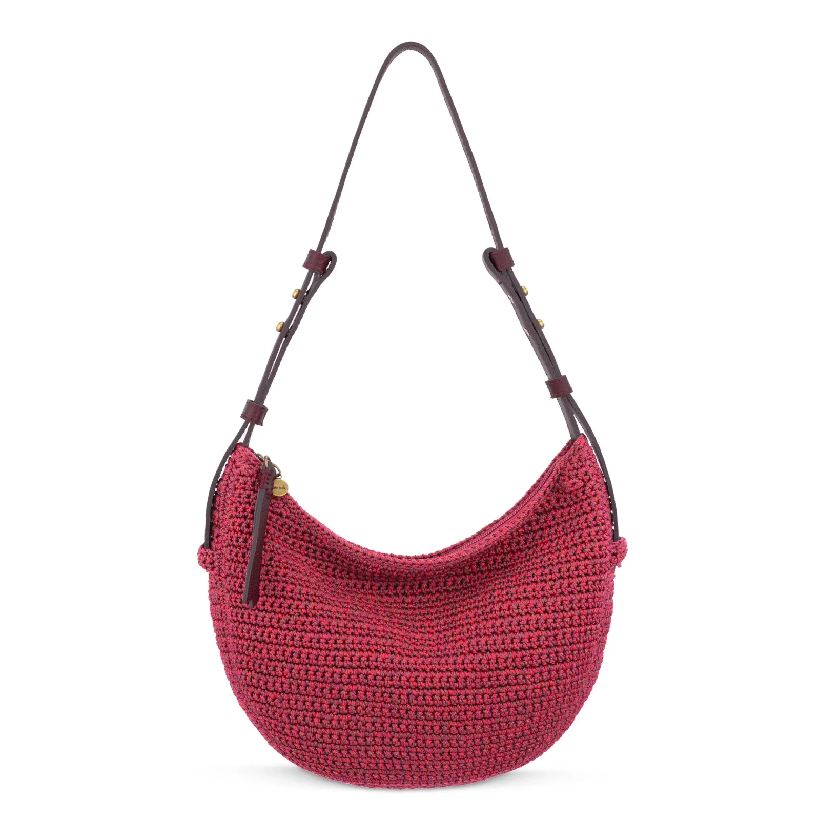 Tess Shoulder Bag – Hand Crochet – Black Cherry Static