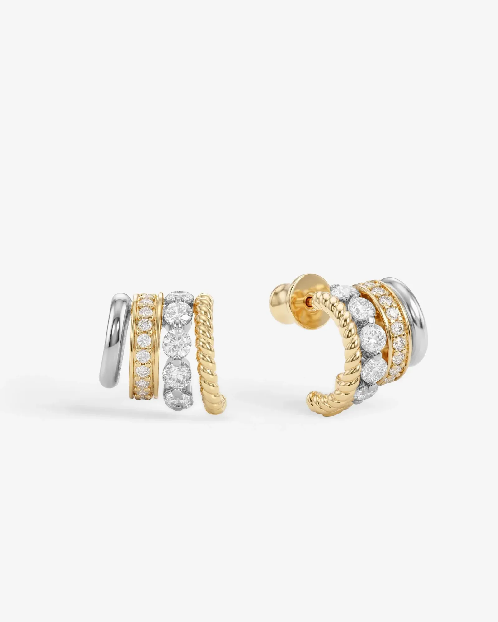 Ashley Venice Earring – Mixed Metal|White Diamondettes