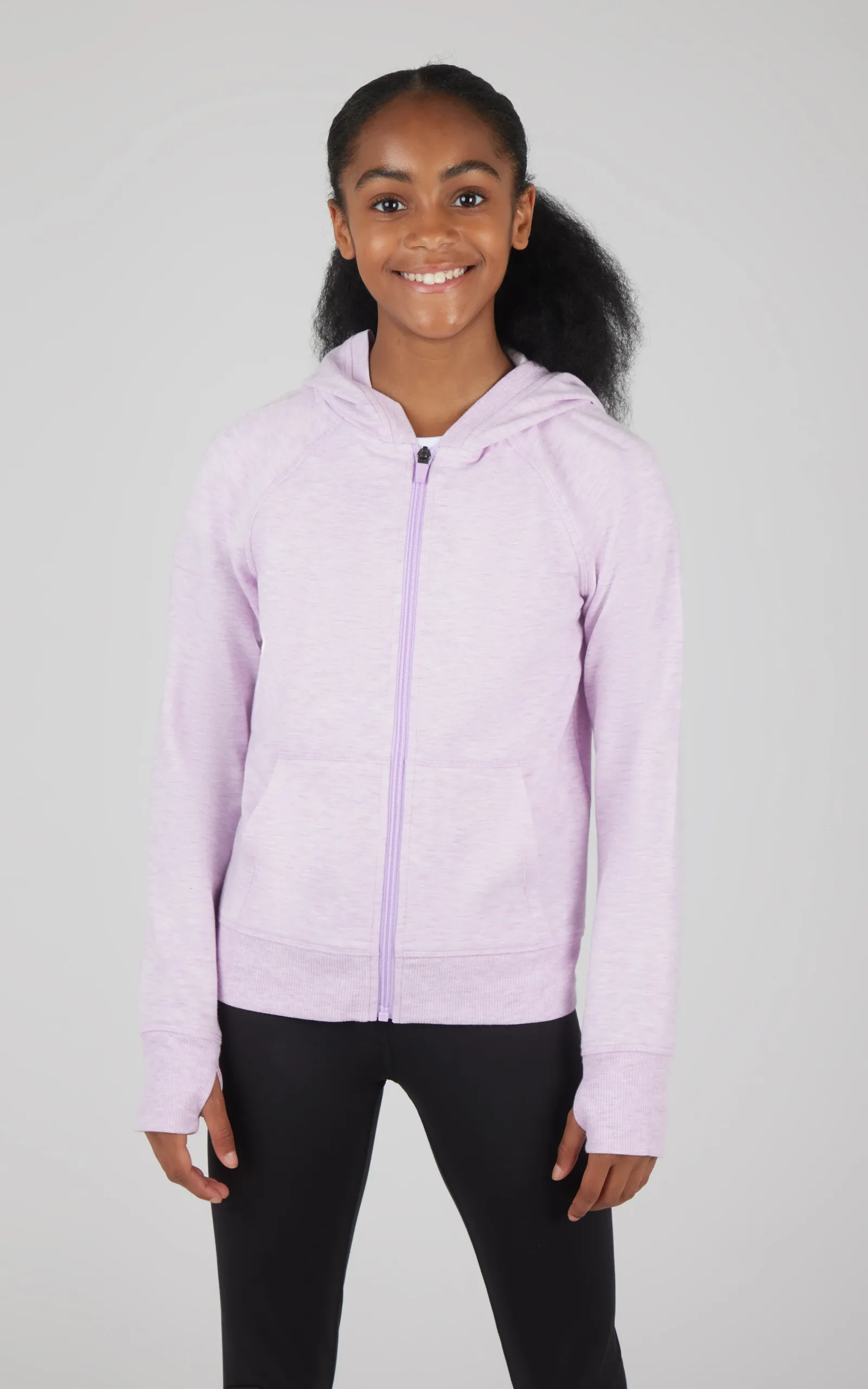 Girls Brushed Full Zip Hooded Jacket