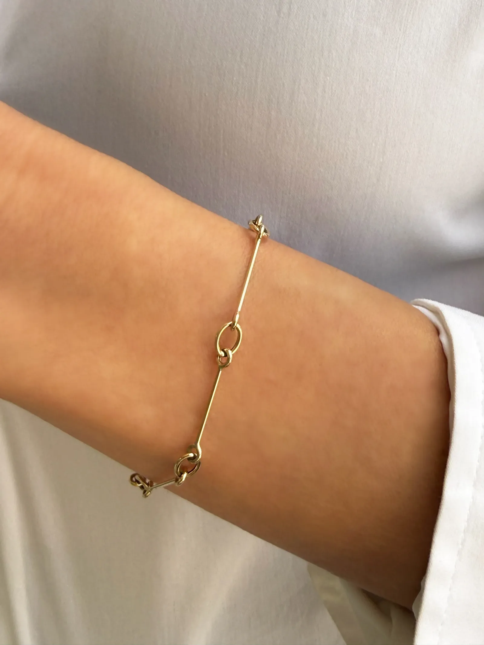 14k Bone Link Bracelet