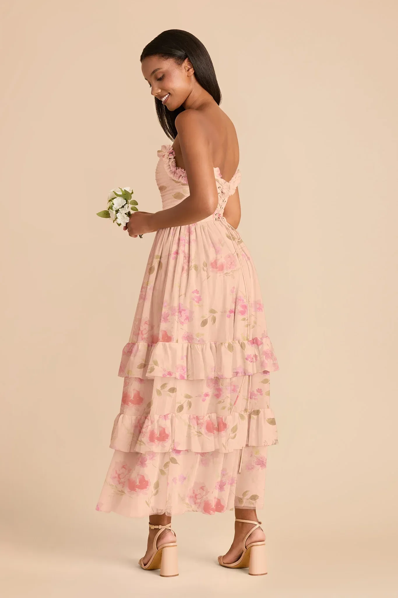 Cordelia Tulle Dress – Blush Pink Rococo Floral