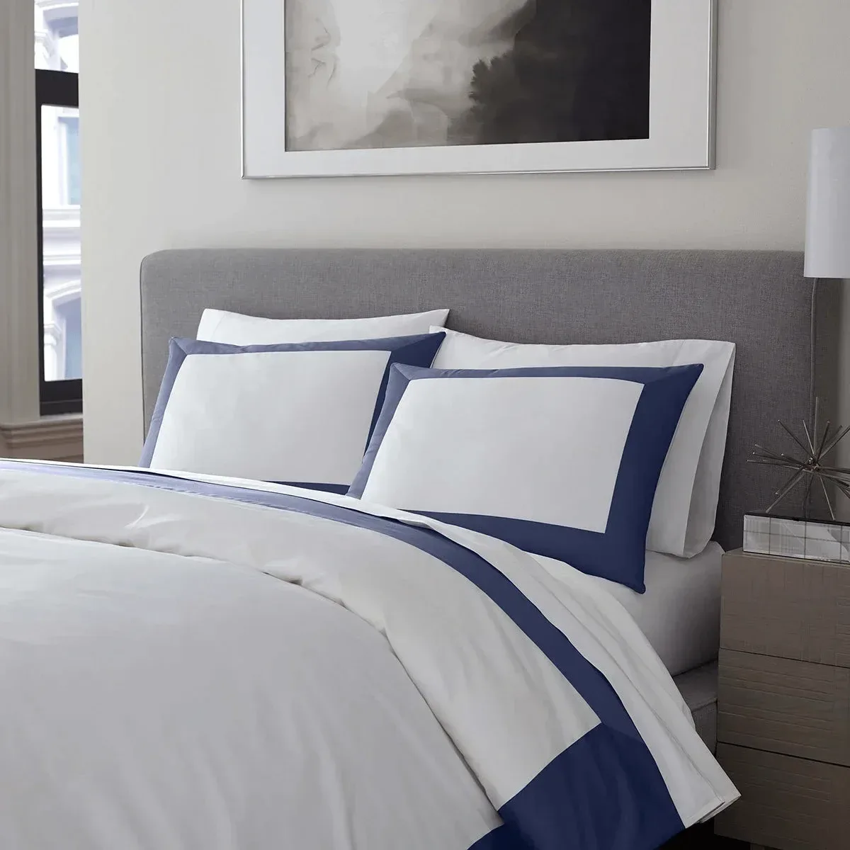 Reversible Color Block Sateen Duvet Cover & Shams Set