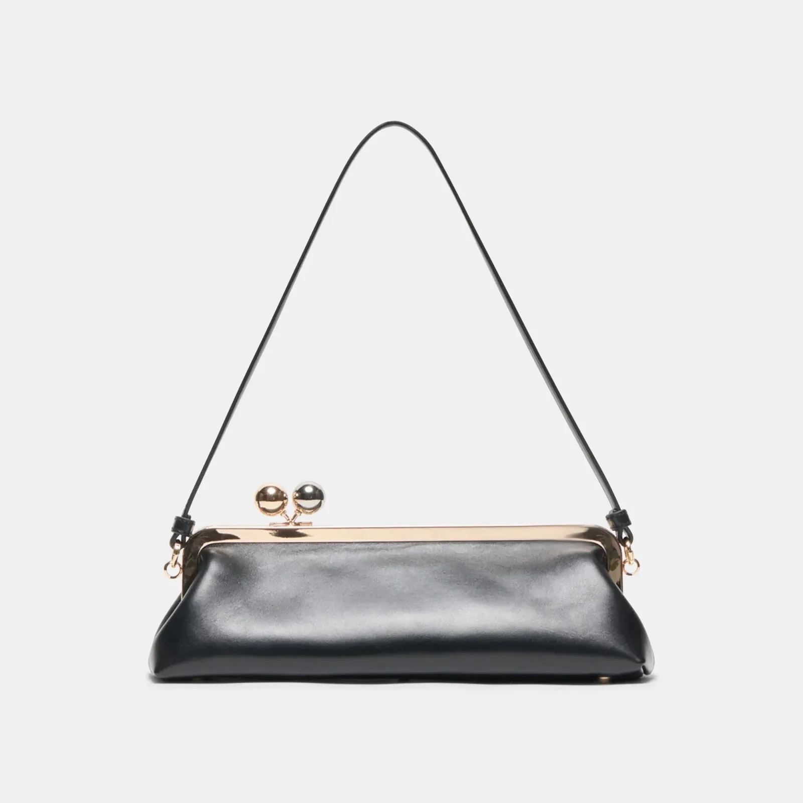 AMBRIAA SHOULDER BAG BLACK LEATHER