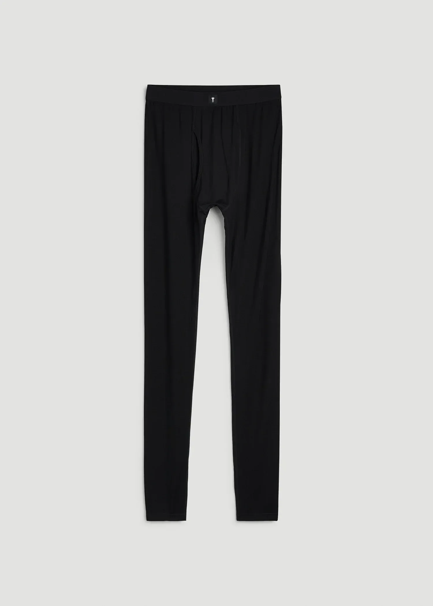 Merino Wool Blend Base Layer Tights for Tall Men in Black