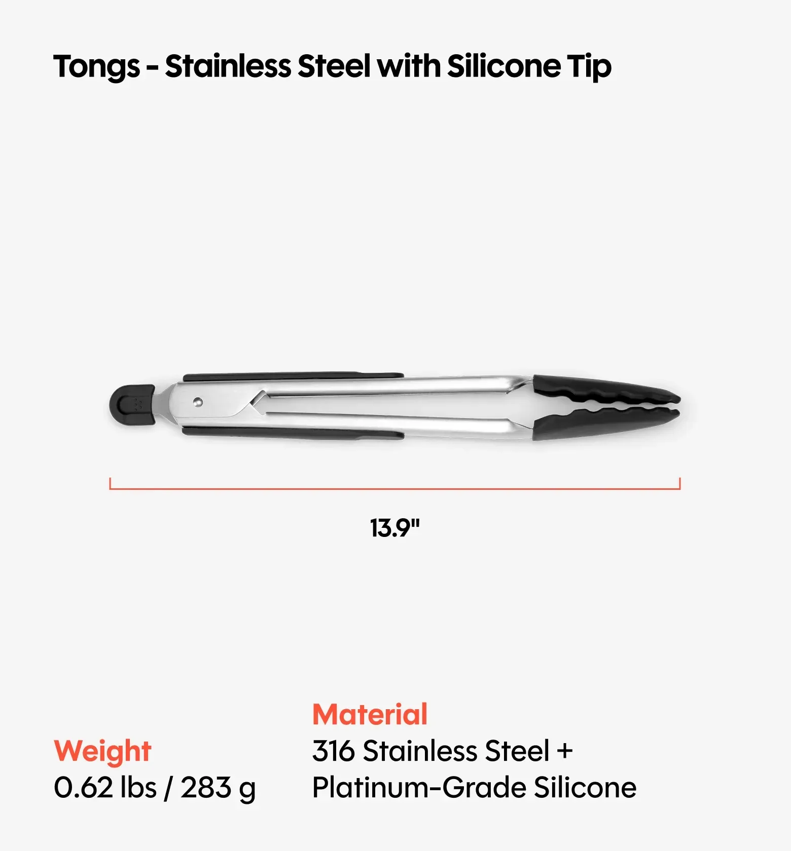 Silicone Tongs – Black