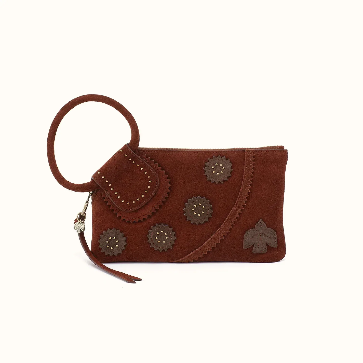 Sable Wristlet In Suede Leather – Chocolate