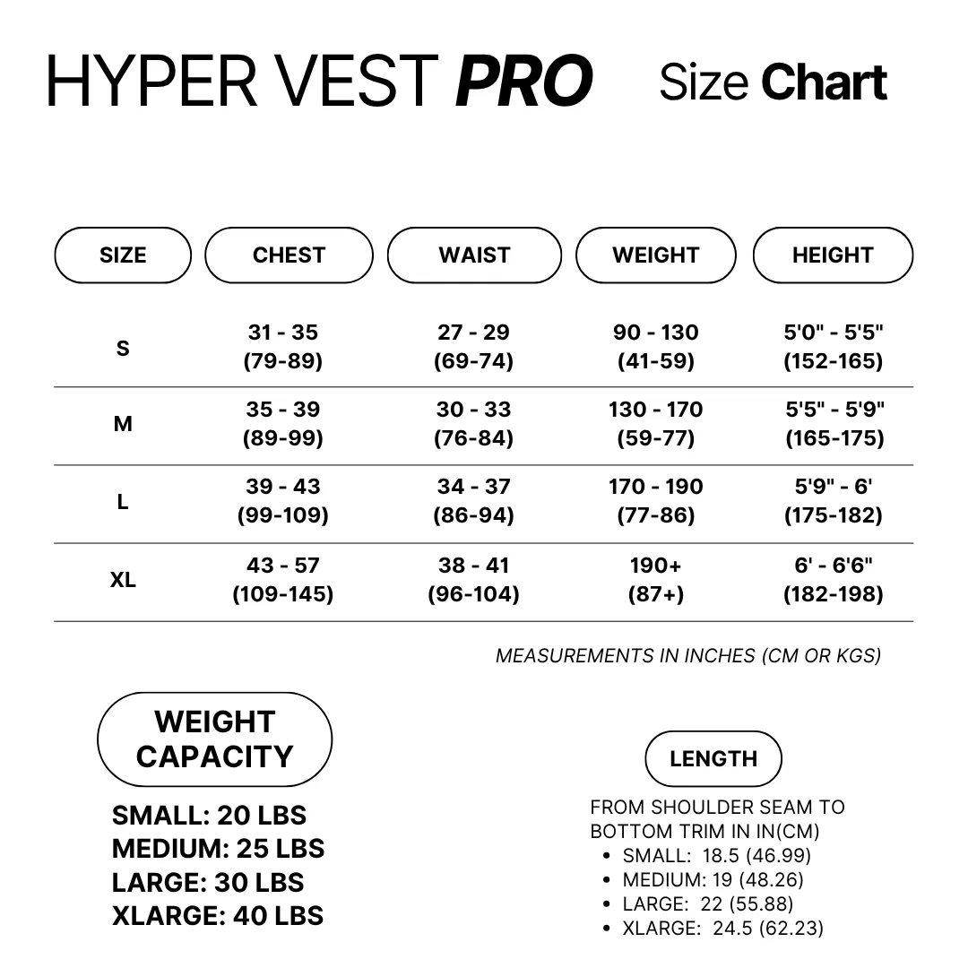 Hyper Vest PRO Weight Vest – Adjustable, Comfortable, Thin
