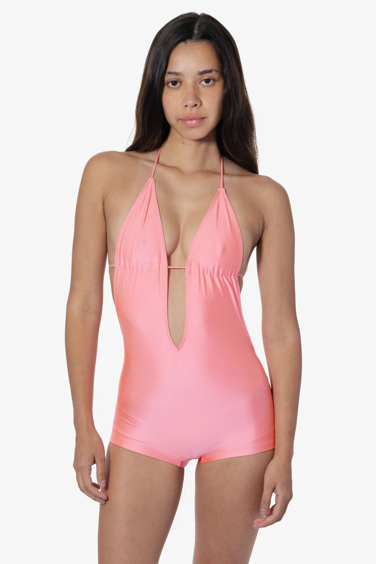 RNT306 – Nylon Tricot Maillot-V Swim Romper