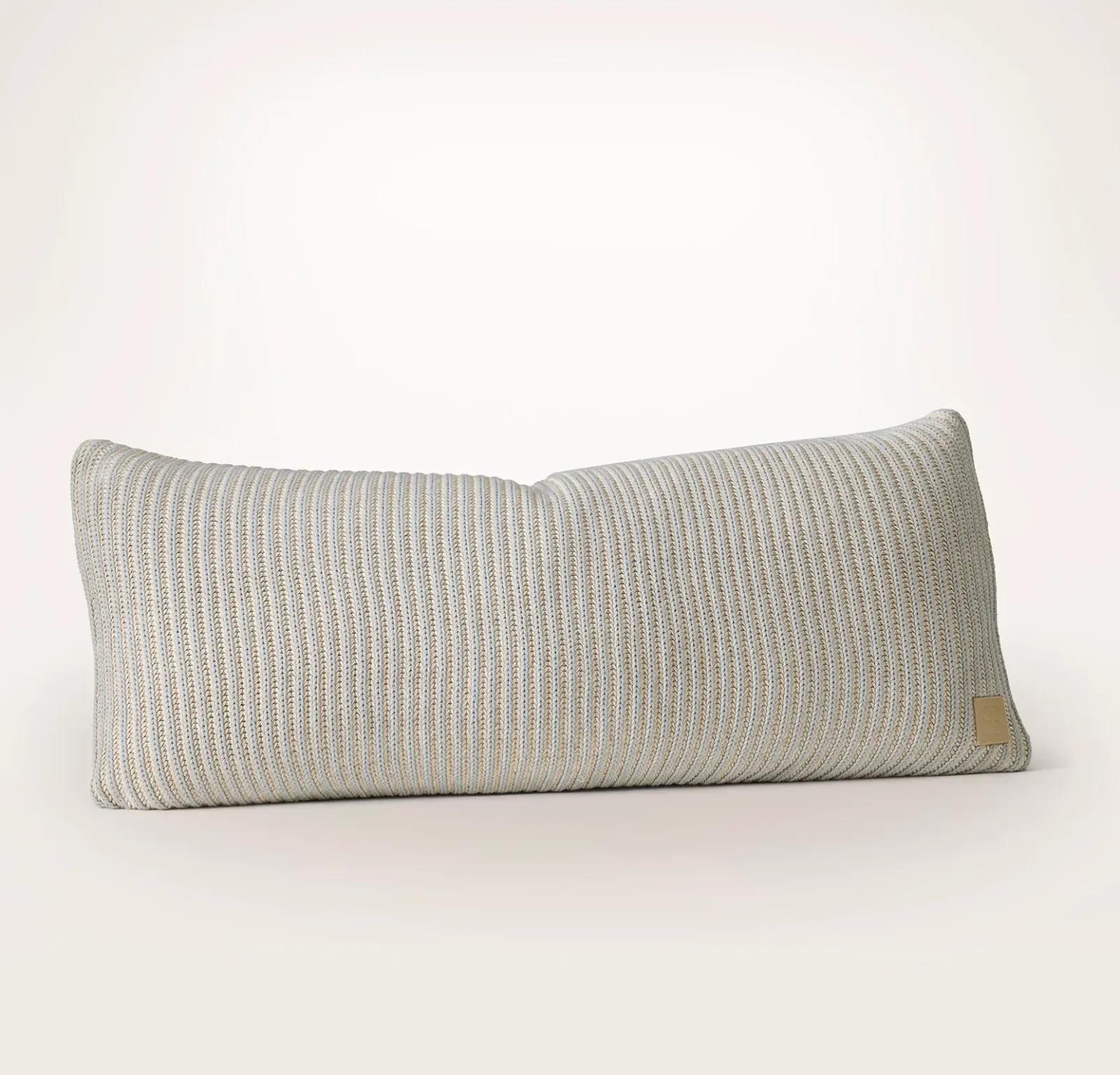 Sunday Knit Pillow Cover – Shore/Heathered Oatmeal