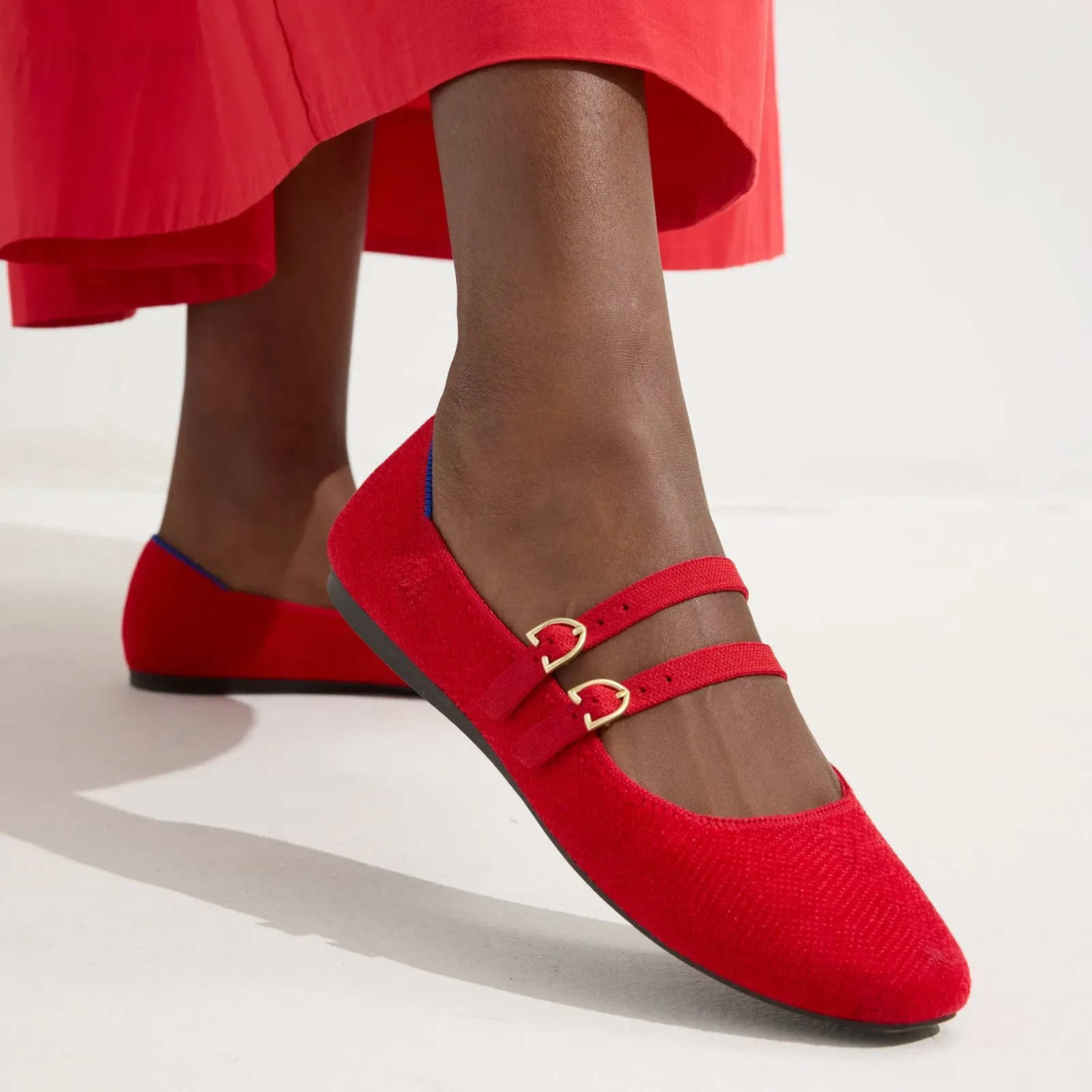 The Double Buckle Mary Jane – ReVelvet™ Red Crisp