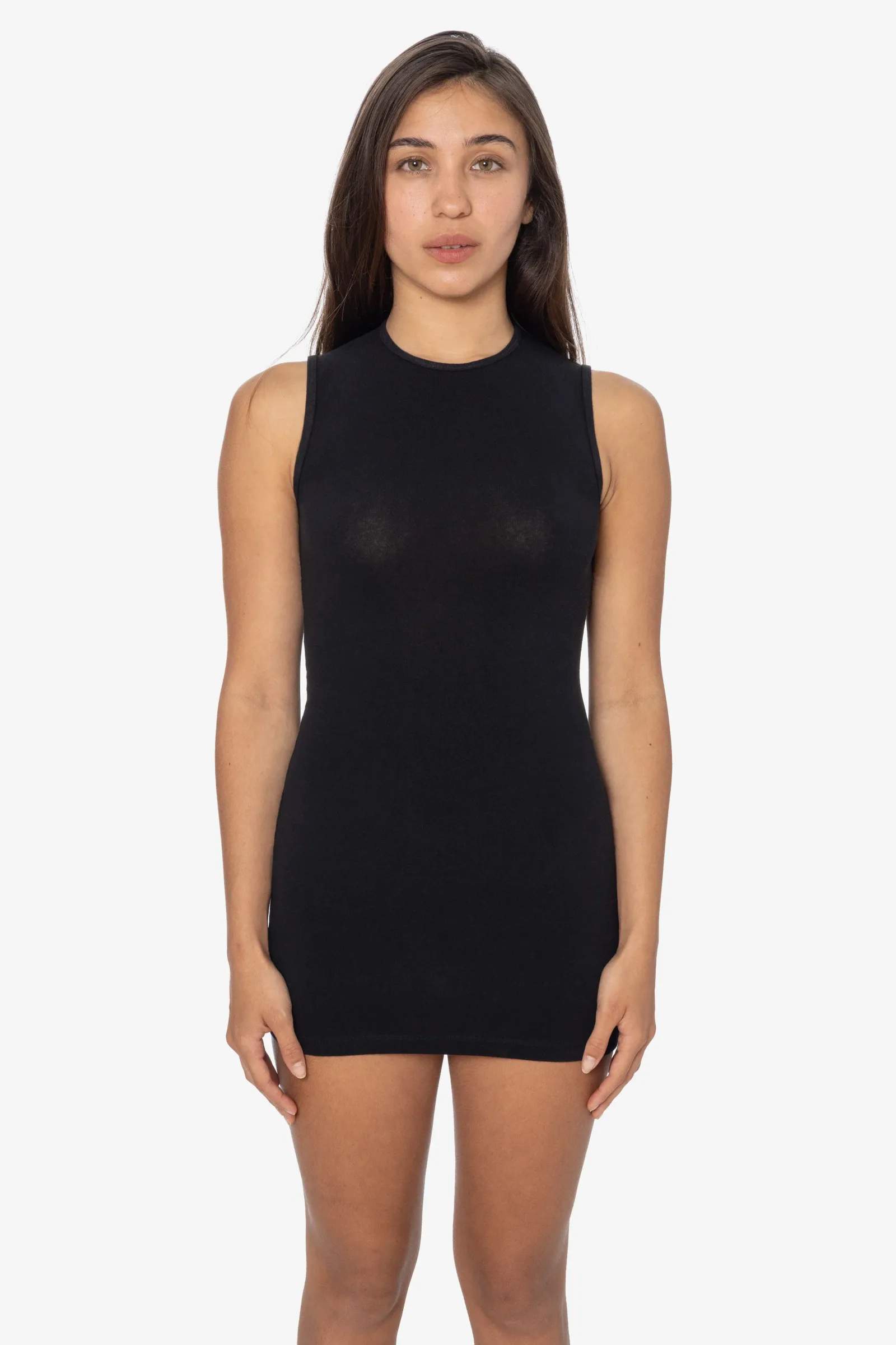 CC3665X – Cheese Cloth Sleeveless Crewneck Mini Dress