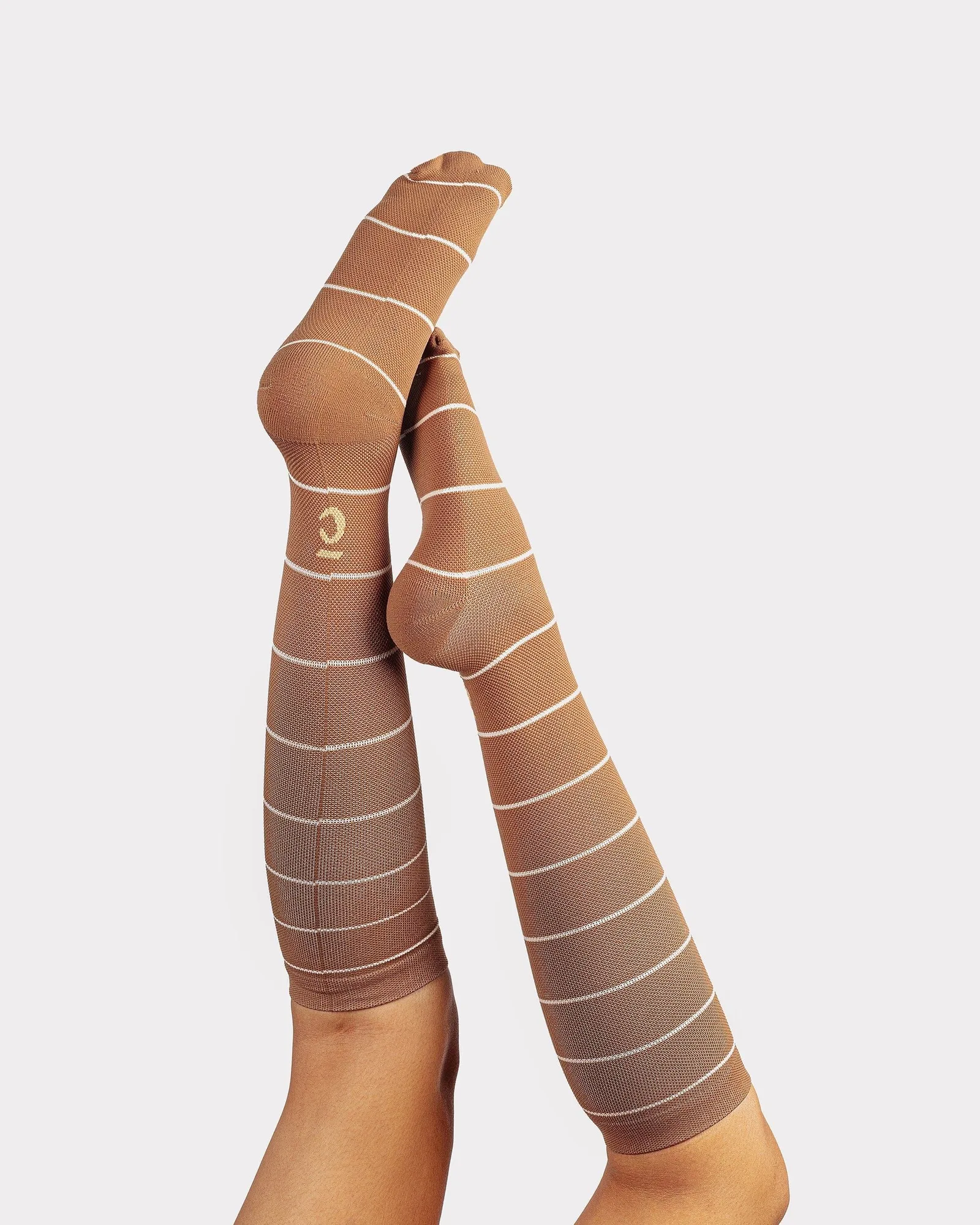 Compression Socks – Mocha Stripe