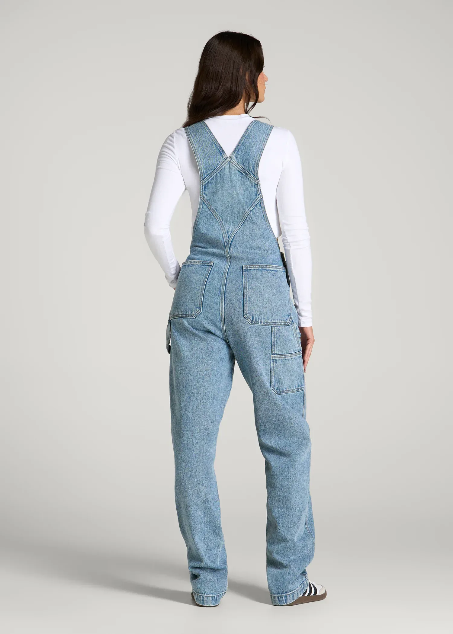 Denim Overalls for Tall Women in Perfect Blue