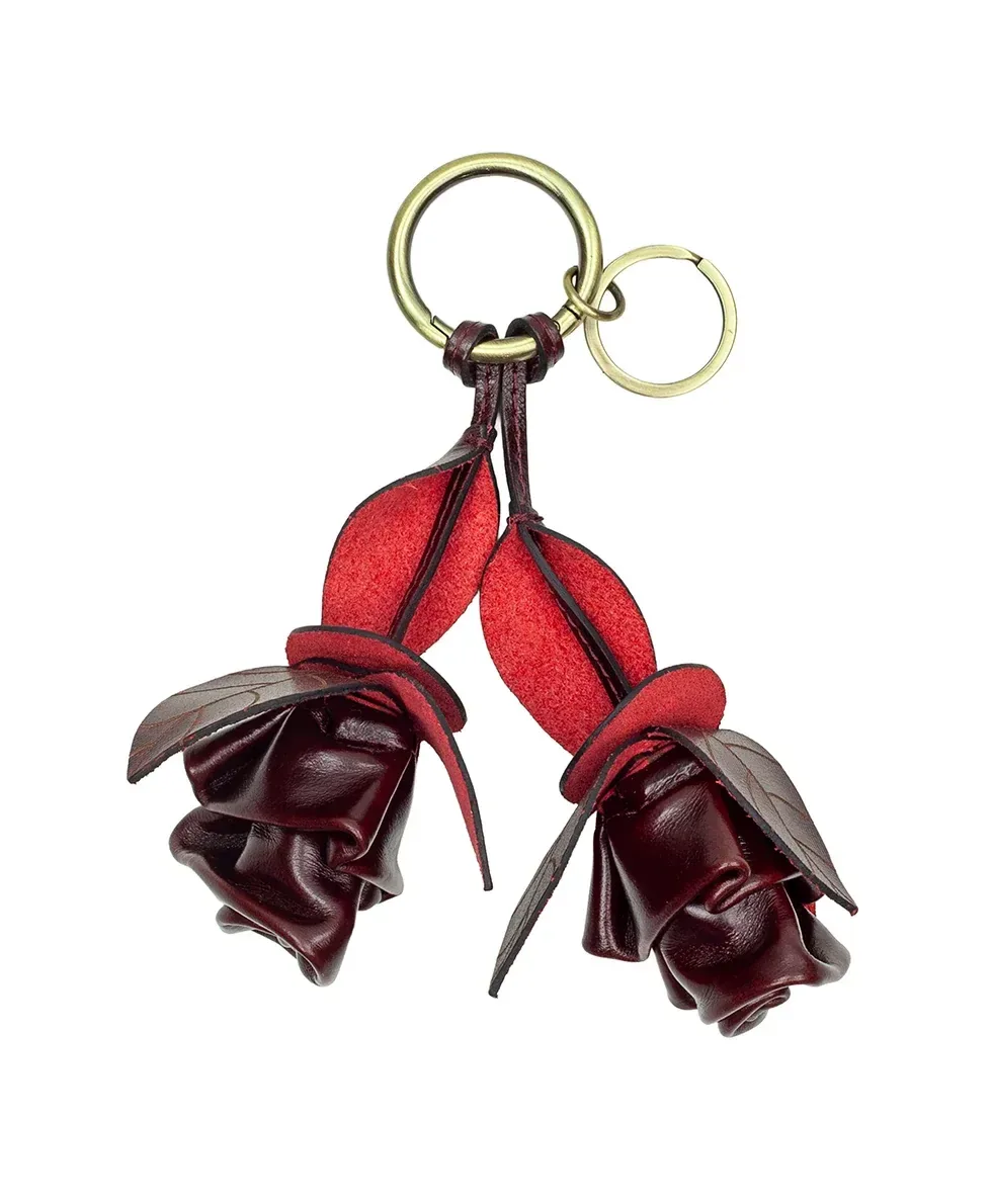 Laced Rose Key Fob – Vintage Distressed – Plum
