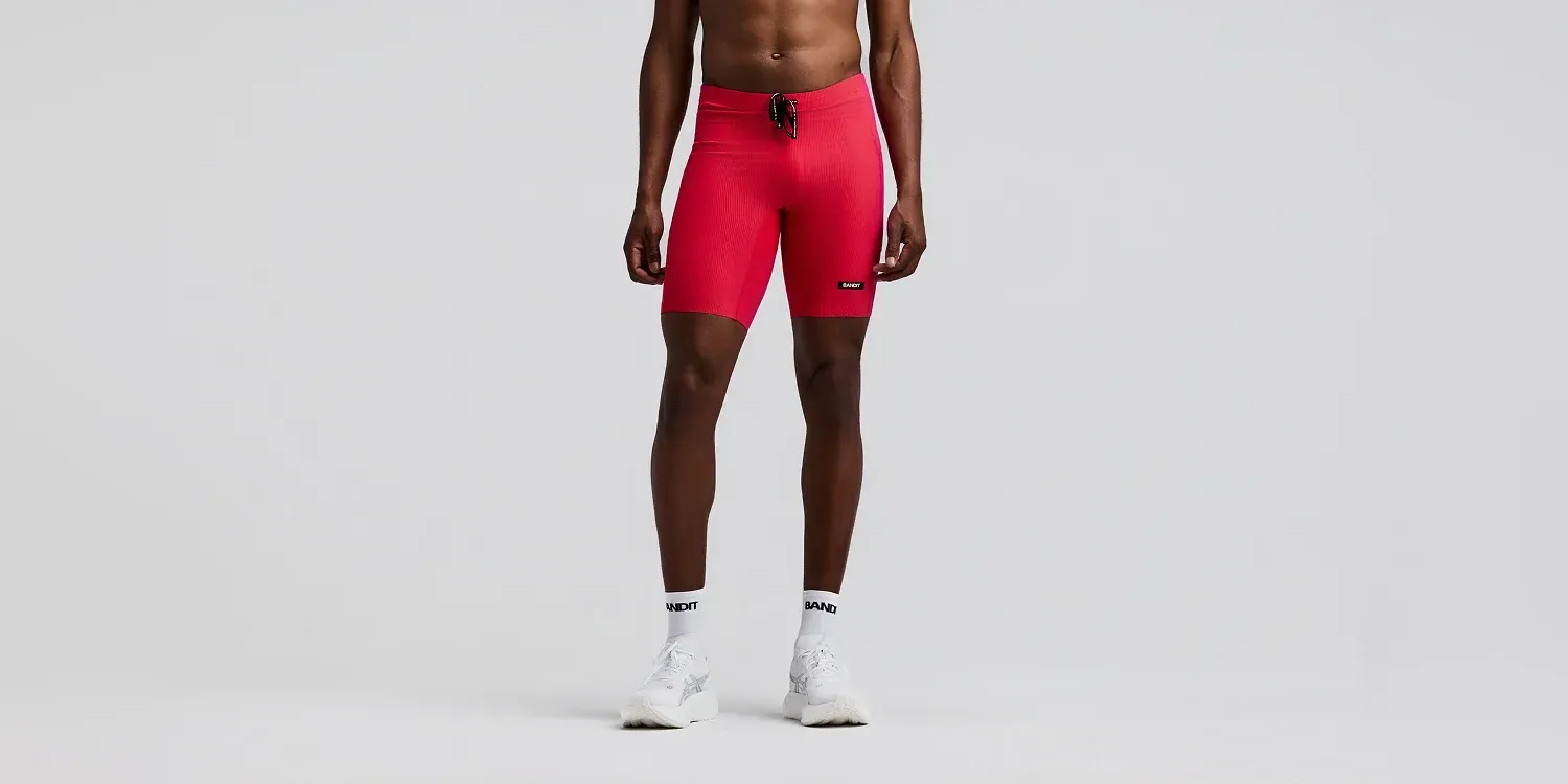 Men's Striped Cadence™ Half Tights – Poppy / Azalea